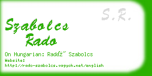 szabolcs rado business card